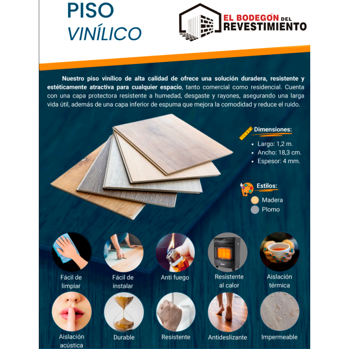 PISO VINÍLICO MADERA OSCURO