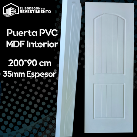Puerta Interior PVC MDF Blanca 200*90