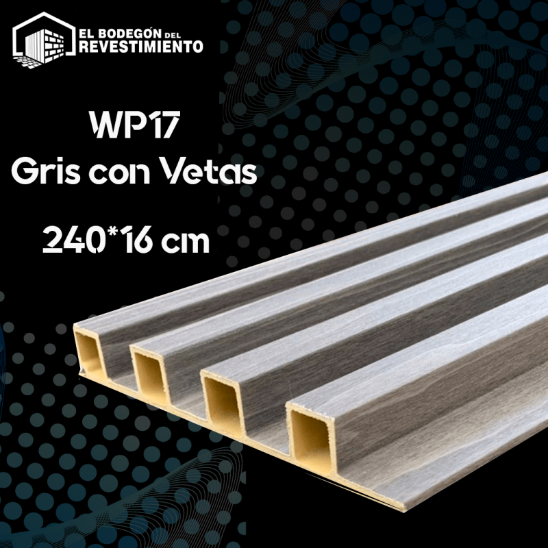 WALL PANEL GRIS CON VETAS
