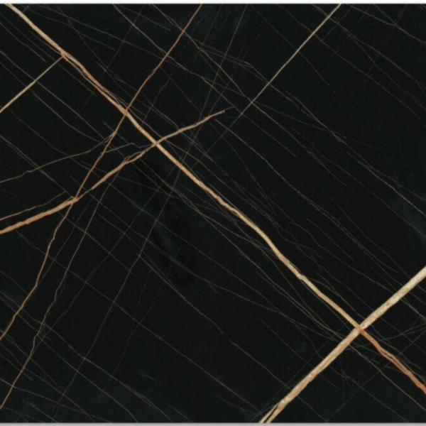 PLANCHA PVC MARMOL NEGRO CON LÍNEAS CAFÉS F20C